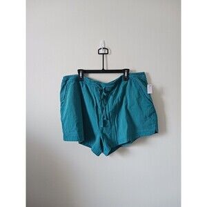 Time and Tru Pull On Shorts Elastic Waist Pockets Teal Green 3XL
